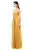 ColsBM Astrid Golden Cream Bridesmaid Dresses A-line Ruching Sheer Floor Length Zipper Mature