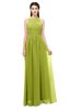 ColsBM Astrid Green Oasis Bridesmaid Dresses A-line Ruching Sheer Floor Length Zipper Mature