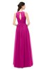 ColsBM Astrid Hot Pink Bridesmaid Dresses A-line Ruching Sheer Floor Length Zipper Mature