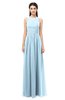 ColsBM Astrid Ice Blue Bridesmaid Dresses A-line Ruching Sheer Floor Length Zipper Mature