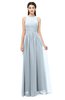 ColsBM Astrid Illusion Blue Bridesmaid Dresses A-line Ruching Sheer Floor Length Zipper Mature