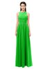 ColsBM Astrid Jasmine Green Bridesmaid Dresses A-line Ruching Sheer Floor Length Zipper Mature