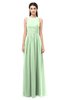 ColsBM Astrid Light Green Bridesmaid Dresses A-line Ruching Sheer Floor Length Zipper Mature