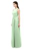 ColsBM Astrid Light Green Bridesmaid Dresses A-line Ruching Sheer Floor Length Zipper Mature
