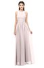 ColsBM Astrid Light Pink Bridesmaid Dresses A-line Ruching Sheer Floor Length Zipper Mature