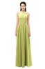 ColsBM Astrid Linden Green Bridesmaid Dresses A-line Ruching Sheer Floor Length Zipper Mature