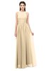 ColsBM Astrid Marzipan Bridesmaid Dresses A-line Ruching Sheer Floor Length Zipper Mature