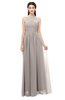 ColsBM Astrid Mushroom Bridesmaid Dresses A-line Ruching Sheer Floor Length Zipper Mature