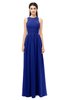 ColsBM Astrid Nautical Blue Bridesmaid Dresses A-line Ruching Sheer Floor Length Zipper Mature