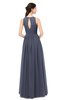 ColsBM Astrid Nightshadow Blue Bridesmaid Dresses A-line Ruching Sheer Floor Length Zipper Mature