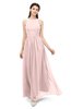 ColsBM Astrid Pastel Pink Bridesmaid Dresses A-line Ruching Sheer Floor Length Zipper Mature