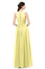 ColsBM Astrid Pastel Yellow Bridesmaid Dresses A-line Ruching Sheer Floor Length Zipper Mature
