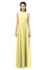 ColsBM Astrid Pastel Yellow Bridesmaid Dresses A-line Ruching Sheer Floor Length Zipper Mature