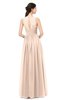 ColsBM Astrid Peach Puree Bridesmaid Dresses A-line Ruching Sheer Floor Length Zipper Mature