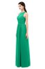 ColsBM Astrid Pepper Green Bridesmaid Dresses A-line Ruching Sheer Floor Length Zipper Mature
