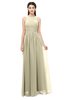 ColsBM Astrid Putty Bridesmaid Dresses A-line Ruching Sheer Floor Length Zipper Mature