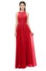 ColsBM Astrid Red Bridesmaid Dresses A-line Ruching Sheer Floor Length Zipper Mature