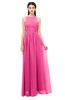 ColsBM Astrid Rose Pink Bridesmaid Dresses A-line Ruching Sheer Floor Length Zipper Mature