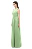 ColsBM Astrid Sage Green Bridesmaid Dresses A-line Ruching Sheer Floor Length Zipper Mature