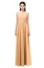 ColsBM Astrid Salmon Buff Bridesmaid Dresses A-line Ruching Sheer Floor Length Zipper Mature