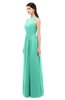 ColsBM Astrid Seafoam Green Bridesmaid Dresses A-line Ruching Sheer Floor Length Zipper Mature