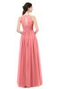 ColsBM Astrid Shell Pink Bridesmaid Dresses A-line Ruching Sheer Floor Length Zipper Mature
