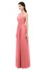 ColsBM Astrid Shell Pink Bridesmaid Dresses A-line Ruching Sheer Floor Length Zipper Mature
