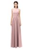 ColsBM Astrid Silver Pink Bridesmaid Dresses A-line Ruching Sheer Floor Length Zipper Mature