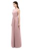 ColsBM Astrid Silver Pink Bridesmaid Dresses A-line Ruching Sheer Floor Length Zipper Mature