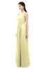 ColsBM Astrid Soft Yellow Bridesmaid Dresses A-line Ruching Sheer Floor Length Zipper Mature