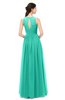 ColsBM Astrid Viridian Green Bridesmaid Dresses A-line Ruching Sheer Floor Length Zipper Mature