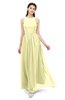 ColsBM Astrid Wax Yellow Bridesmaid Dresses A-line Ruching Sheer Floor Length Zipper Mature
