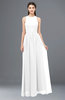 ColsBM Astrid White Bridesmaid Dresses A-line Ruching Sheer Floor Length Zipper Mature