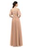 ColsBM Ingrid Almost Apricot Bridesmaid Dresses Half Backless Glamorous A-line Strapless Short Sleeve Pleated