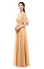 ColsBM Ingrid Apricot Bridesmaid Dresses Half Backless Glamorous A-line Strapless Short Sleeve Pleated