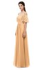 ColsBM Ingrid Apricot Bridesmaid Dresses Half Backless Glamorous A-line Strapless Short Sleeve Pleated