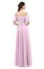 ColsBM Ingrid Baby Pink Bridesmaid Dresses Half Backless Glamorous A-line Strapless Short Sleeve Pleated