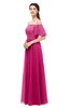 ColsBM Ingrid Beetroot Purple Bridesmaid Dresses Half Backless Glamorous A-line Strapless Short Sleeve Pleated