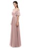 ColsBM Ingrid Blush Pink Bridesmaid Dresses Half Backless Glamorous A-line Strapless Short Sleeve Pleated