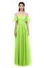 ColsBM Ingrid Bright Green Bridesmaid Dresses Half Backless Glamorous A-line Strapless Short Sleeve Pleated