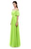 ColsBM Ingrid Bright Green Bridesmaid Dresses Half Backless Glamorous A-line Strapless Short Sleeve Pleated