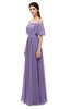 ColsBM Ingrid Chalk Violet Bridesmaid Dresses Half Backless Glamorous A-line Strapless Short Sleeve Pleated