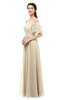 ColsBM Ingrid Champagne Bridesmaid Dresses Half Backless Glamorous A-line Strapless Short Sleeve Pleated