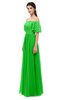 ColsBM Ingrid Classic Green Bridesmaid Dresses Half Backless Glamorous A-line Strapless Short Sleeve Pleated