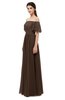 ColsBM Ingrid Copper Bridesmaid Dresses Half Backless Glamorous A-line Strapless Short Sleeve Pleated