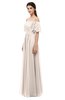 ColsBM Ingrid Cream Pink Bridesmaid Dresses Half Backless Glamorous A-line Strapless Short Sleeve Pleated