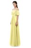 ColsBM Ingrid Daffodil Bridesmaid Dresses Half Backless Glamorous A-line Strapless Short Sleeve Pleated