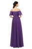 ColsBM Ingrid Dark Purple Bridesmaid Dresses Half Backless Glamorous A-line Strapless Short Sleeve Pleated
