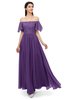 ColsBM Ingrid Dark Purple Bridesmaid Dresses Half Backless Glamorous A-line Strapless Short Sleeve Pleated