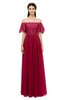 ColsBM Ingrid Dark Red Bridesmaid Dresses Half Backless Glamorous A-line Strapless Short Sleeve Pleated